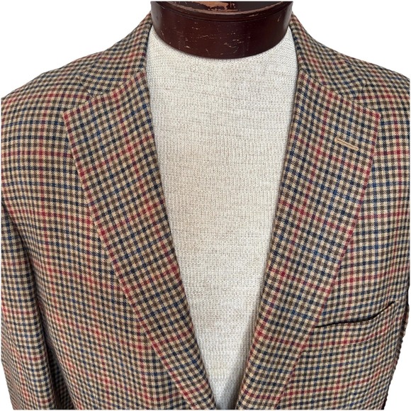 Holland & Sherry Royal Classic Houndstooth Wool Blazer Premium Tom James 46L
